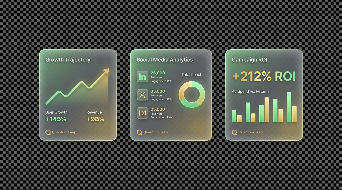 Marketing dashboard cards